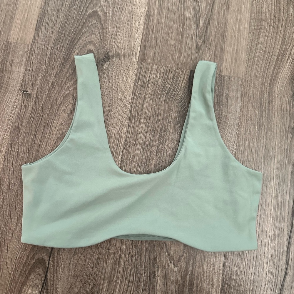 Sage green rise bra